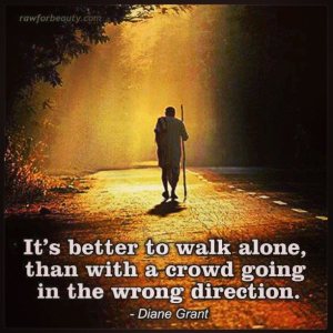 Walking alone in a crowd