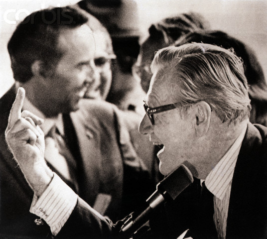 Nelson Rockefeller Flips Off Hecklers